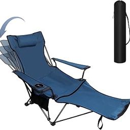 CLUEMART Upgrade Folding Reclining Camping Chairs with Foot Rest, Arbitrary Adjustment Angle, Portable Camping Chair with Armrest & Headrests & Cup Holder & Storage Bag for Camping-image-84