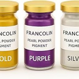 Francolin | Gold, Purple & Silver | Mica/Pearl Powder Pigment | Non Toxic | Vibrant Metallic Glowing | for Soap, Epoxy Resin, Painting, Nail Art & Craft, Cosmetic, Slime | 20g*3-picture-16