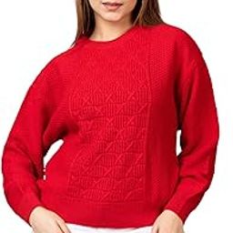 Women Round Neck Solid Full Sleeve Woolen Pullover Sweater for Winter Wear-image-71