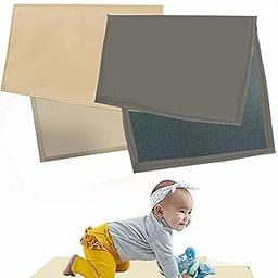 Motherly Premium Baby Mat Combo for Diaper Change and Oil Massage, Diaper Changing Mat & Massage Mat, Reusable Portable Changing Pad, Bed Protector Sleeping Mattress for Boys & Girls (Grey and Cream)-image-56