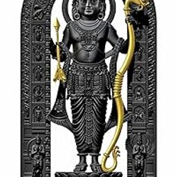 JD FRESH 8 Inch Shree Ram Lalla Murti/God Idols/Ayodha's Shree Ram Statue/Home Decor/Decorative Items for Living Room/Office/Show Piece(Black&Gold), Resin, Religious-image-13