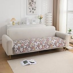 HOKIPO Printed Quilted Sofa Cover Mat for 2 Seater Sofa, Pastel Brown Sandwort Flower (IN-807-D1*1)-image-21