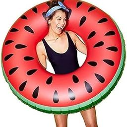 Qolixs Swimming Pool Tube for Adults Big Size Cool Watermelon Shaped Men Swimming Ring Adult Inflatable Pool Float Tube Circle Summer Water Toys Air Mattress-24