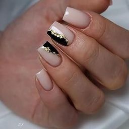 HAPPY FINGERS Artificial Nails - Pack of 12 Medium Square Shape Handmade Press-On Nails for Women & Girls | Reusable, Pre-Designed Nails | Perfect Decorative Fake Nails for Girls (Black Nude)-image-17
