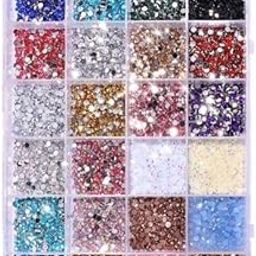 HEAVENGLOW 2x3500Pcs Nail Art Rhinestones Flat Bottom for Nail Art Art Phone Cases Dark Color-image-12