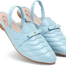 Women's Quilted Slingback Mules, Black Faux Leather, Pointed Toe, Elastic Strap Bellies-image-8