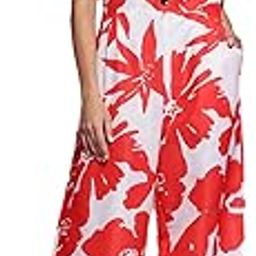 Women's Poly Cotton Floral Print Square Neck Half Sleeve Jumpsuit-image-46
