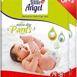 Little Angel Extra Dry Baby Diaper Pants, Medium - 56 Count (Pack of 2)-image-65