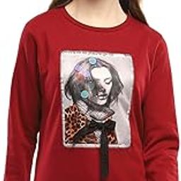 Womens Printed Maroon Round Neck Full Sleeve Sweatshirt_223057616-image-14