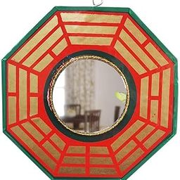 Wood Bagua Mirror For Vastu Feng Shui Convex Bagua Round Mirror Positive Energy, Protection Wall Door Hanging For Home And Office (Referred By Vastu Expert) Bagua_Mirror_9-10