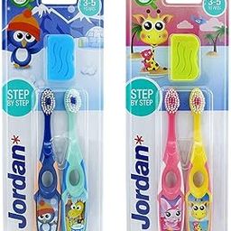 Jordan Step 2 Kids Manual Toothbrush, 3-5 Years, Soft Bristles, Bpa Free (Pack Of 4, 3-5 Years-Multi Color)-17