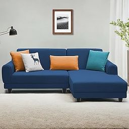 Casaliving - Kaven RHS 4 Seater L Shape Sofa Set for Living Room (Blue Fabric)-image-3