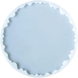 (8 inch) Silicone Resin Tray Mold, Zig Zag Round Dish Mold Serving Tray with Edge, Circle Plate Epoxy Resin Casting Mold for DIY Faux Agate Tray, Serving Board, Coaster, Home Decor.-8