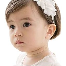 EvoNest White Floral Pearl Headband for Infants, 6-12 Months-image-2