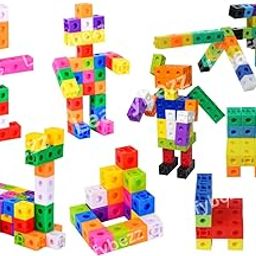 Leaffybezz Non-Toxic Building Blocks Set Educational Construction Toy Puzzles Learning Activity Game for Kids Toys for Children Toys for 2,3,4,5 Years (Approx 100 Piece) (Cube Building Block)-0