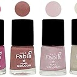 SMC Fabia Platinum Collection 6 ml each Set of 6 High Shine Long Lasting Nail Polish Colors,04366-41