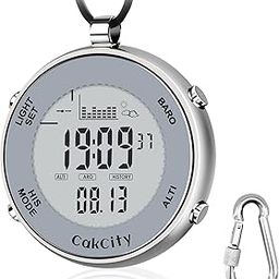 Mens Digital Pocket Watch with Chain Waterproof Outdoor Fishing Clip on Watches with Weather Altimeter Barometer Thermometer Stopwatch-image-18