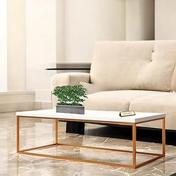 SHALIGRAM ARTS Iron Frame and Wooden Top Center Coffee Table for Hall Living Room || Iron & Wooden Center Teapoy Tea Table Furniture for Home, Office and Restaurants (Golden)-image-25