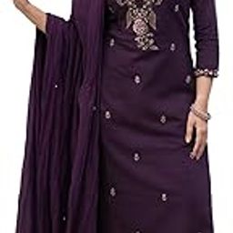 Women's Viscose Embroidered Sweetheart Neck | 3/4 Sleeves Ethnic Wear | Designer Kurti with Pant & Dupatta-image-2
