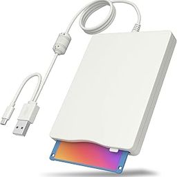 Floppy Disk Reader, 3.5 inch External Floppy Disk Drive with USB Type-C, Portable FDD Floppy Disk Drive for Laptop PC Windows 11/10/8/7/2000/XP-0