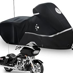 LI LIBZAKI Motorcycle Cover Storage for Touring Models Harley Davidson Road King,Road Glide,Street Glide, Electra Glide,Heritage Classic,Low Rider-ST,Indian/Honda/BMW/Ducati/Suzuki/Kawasaki/KTM Black-image-4