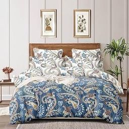 RJVT Microfiber Fabric Floral Quilt Reversible King Size Comforter Extra Soft Suitable for Winter Bedding(Size-90x100 Inches)(Color-Light Sky Royal Blue)-25