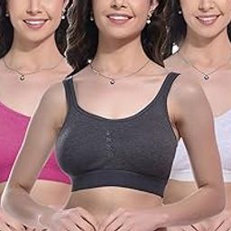 Women's Cotton Non-Padded Wire Free Sports Bra-image-100