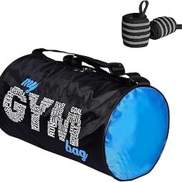 My Gym Bag Combo (Pack of 2) 20L Gym Bag Gym Duffel Bag with Shoulder Strap for Men's & Women's with Wrist Support Band for Daily Exercise., 23 Cm 4 line Wrist Band (Black)-11