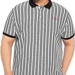 Plus Size Men's Regular Fit Striped Polo Tshirt-image-26