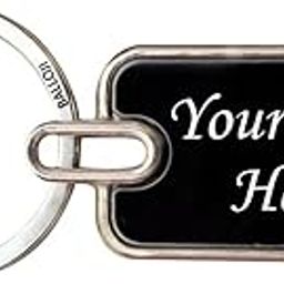 DDARK Personalized Key Chain With Name Engraved Metal Keychain In Black Finish (Both Side Laser) Pack of 1-40