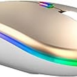 Wireless Mouse Rechargeable,Upgraded Ultra Slim 2.4G Silent Cordless Mouse Computer Mice 1600 DPI with USB Receiver for Laptop PC Mac Mac-Book, Windows (Gold)-image-58