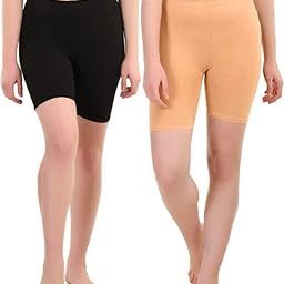 Amkr Fashion Sports Solid Women Black, Beige Cycling Shorts ()_APS-BT-001A Black::Beige 4XL 2-image-50
