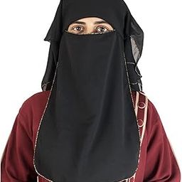 Beautiful Self Design Gold 4 Layer Georgette Nose Piece (Niqab_007)-image-14