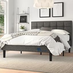 NATRAJ ART & CRAFT Engineeredwood- Modern Upholstered King Size Bed for Bedroom- Upholestery Premium Fabric Cot for Home- 6.5 X 6 Ft Bed with 1 Year Warranty (Frye,Grey,King)-image-75