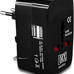 MX Universal Travel Adapter International All in One Worldwide Travel Multi Plug Adapter with Build in Dual Port USB Charger Multi Type Power Outlet for USA EU UK AUS Cell Phone Laptop Smart Phone-12