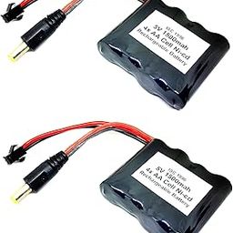 INVENTO 2Pcs 5V 1500mAh Ni-cd 1.2V x 4 AA Cell Rechargeable Battery Pack with 5.5mm male DC Jack Adaptor Port for Toys RC Car DIY Project-10