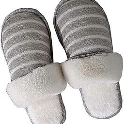 mens Fur Striped Home Slippers Slipper-image-45
