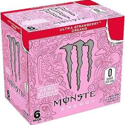 Monsters Energy Ultra Strawberry Dreams caffeinated energy drink with sweetish and sour strawberry flavor no sugar no calories (6 x 500 ml) (Imported)-image-74