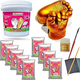 Khamasi Casting kit for Baby, 3D Baby Hand and Foot Casting kit, Hand Print and Footprint, Moulding Clay Newborn Toddler Impression, Printing Materia (White, 4 Casting)-image-57