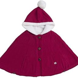 yellow apple Girls Winter Wear hoddie Neck Woolen Dori Design Poncho - 23147-picture-17