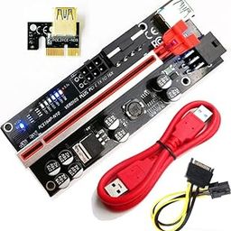 CARE CASE® VER011 pro PCI-E Riser Upgraded Version PCIE 1x 16x PCI Express Riser Raiser V011 011 pro gpu Ver011 RISERS Rizer for Bitcoin & Crypto Mining Ethereum Mining Etc, Red-31
