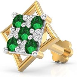 925 Sterling Silver 18K Gold Plated Boxed Diamond Nose Pin for Women and Girls | With Certificate of Authenticity and 925 Stamp-picture-15
