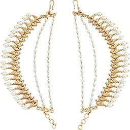 kushal's Fashion Jewellery Pearl Gold Plated Ethnic Antique Matil - 406888-picture-21