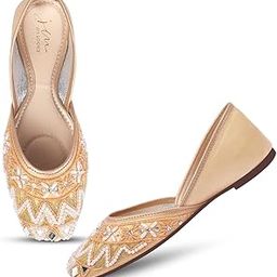 Stylish Embroidered Jutti For Women/Girls | Embellished Stone Work Jutti | Wedding Bellies | Women Ethnic Shoe Traditional Mojari | Kolhapuri/Jaipuri/Punjabi Jutties |-image-8