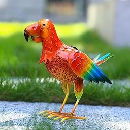 Solar Animal Lights Outdoor-Macaw Figurine Waterproof Garden Decor with Metal Yard Art, Parrot Statue Light for Pathway Patio Backyard Decoration Lawn Ornaments(Parrot)-image-22