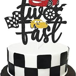 Confetti Let's Race to Sweet Victory with the Two Fast Cake Topper, for Your Racing Car Checkered Flag Themed Celebration Kids Boy Girl 2 Years Old Happy 2s Birthday Party Supplies-image-14