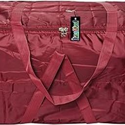 Peafowl Double Bed Blanket Bag Cover/Saree Bag With Water Proof Dust Proof/King Size Blanket Cover Jumbo Bag (Maroon)-26