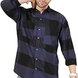 Cotton Oversized Shacket for Men | Checks Print Men's Shacket | Relaxed Fit, Stylish Shacket for Men | Flannel Shacket for Men | Oversized Men's Shirt Jacket | Vintage Shacket for Men-picture-15
