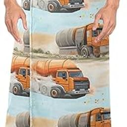 KLL Construction Truck Cartoon Concrete Mixer Truck Flying Dust Men's Body Shower Wrap Microfiber Cloth Waist Towel Wrap 60'' x 28'' Mens Waist Towel Wrap for Sauna Accessories-image-31