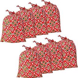 Potli | Silk Wedding Potli | Drawstring Closure Potli | Wallet Potli | Christmas Gift Potli | Baby Shower Potli | Patola-Print Potli | Medium | 7x9 Inch | Pack of 8 | Red-46